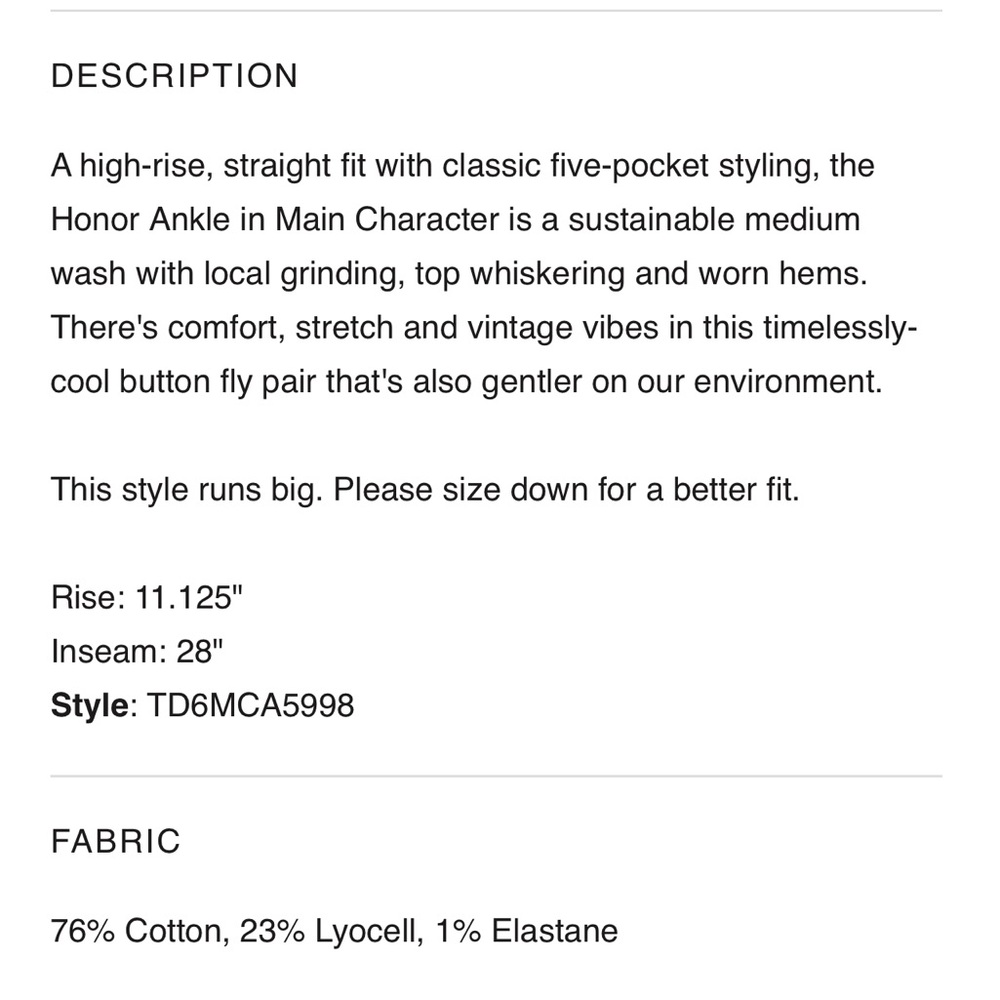 NWT Joe’s THE HONOR High Rise Straight Ankle Heirloom Denim - Picture 8 of 8